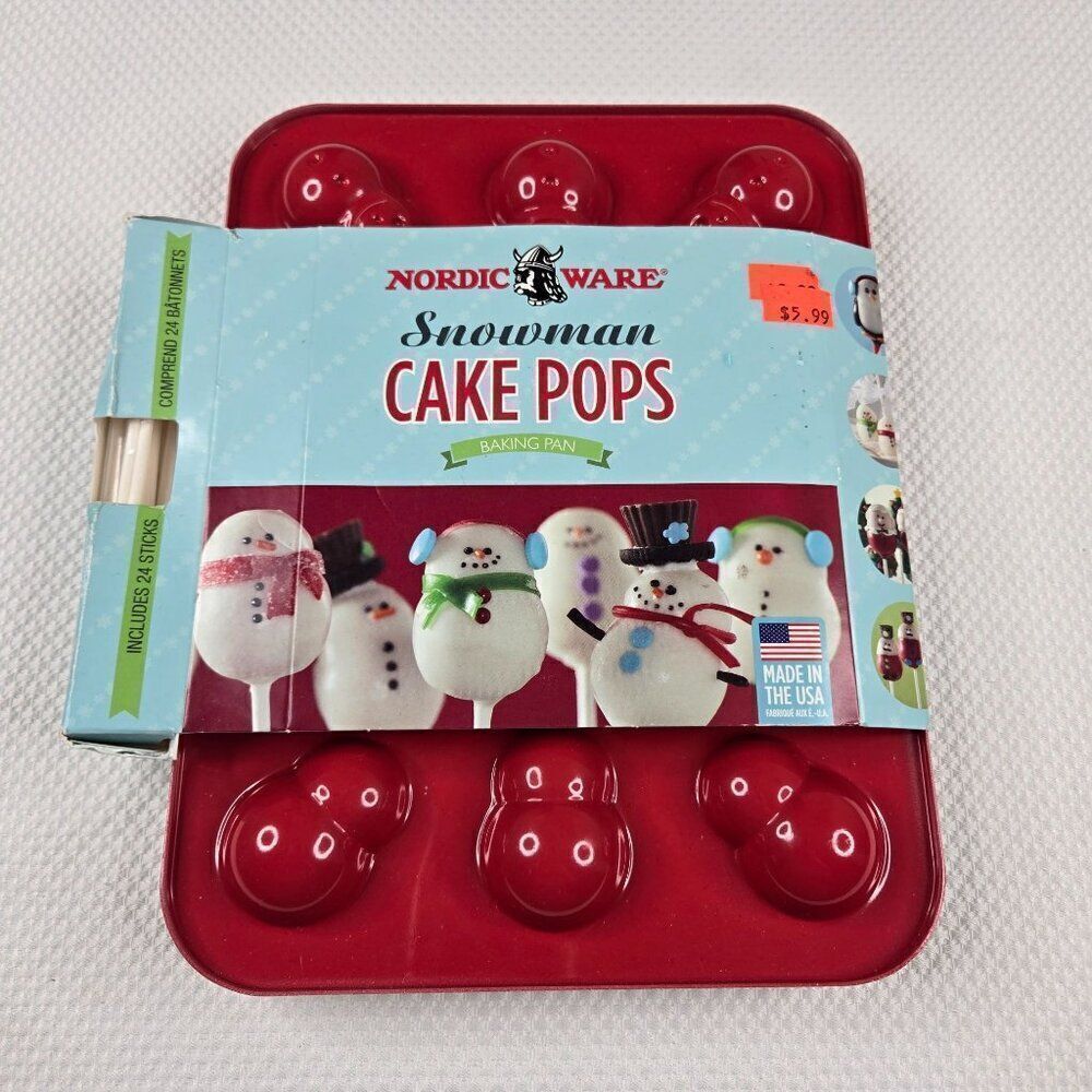 NEW Nordic Ware Snowman Cake Pops Baking Pan